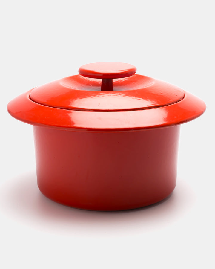 "FLYNG SAUSER" CAST IRON POT(RED)