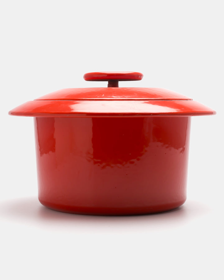 "FLYNG SAUSER" CAST IRON POT(RED)