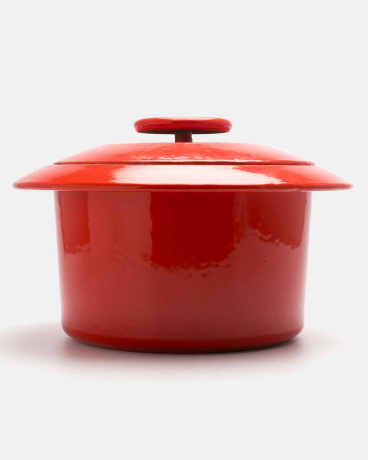 "FLYNG SAUSER" CAST IRON POT(RED)