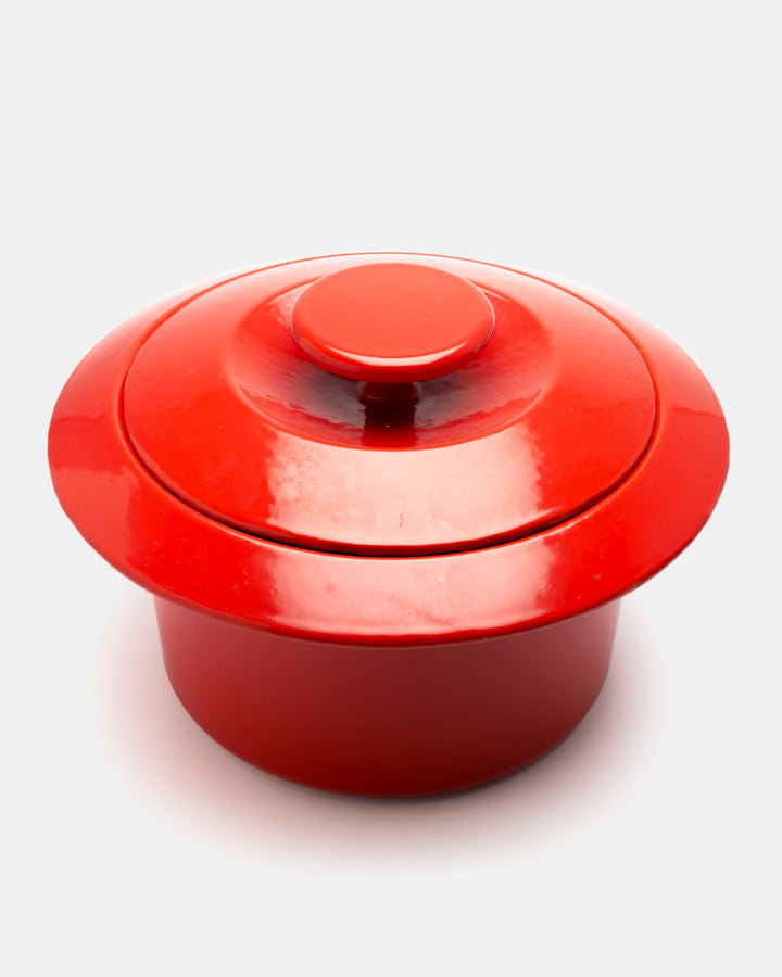 "FLYNG SAUSER" CAST IRON POT(RED)