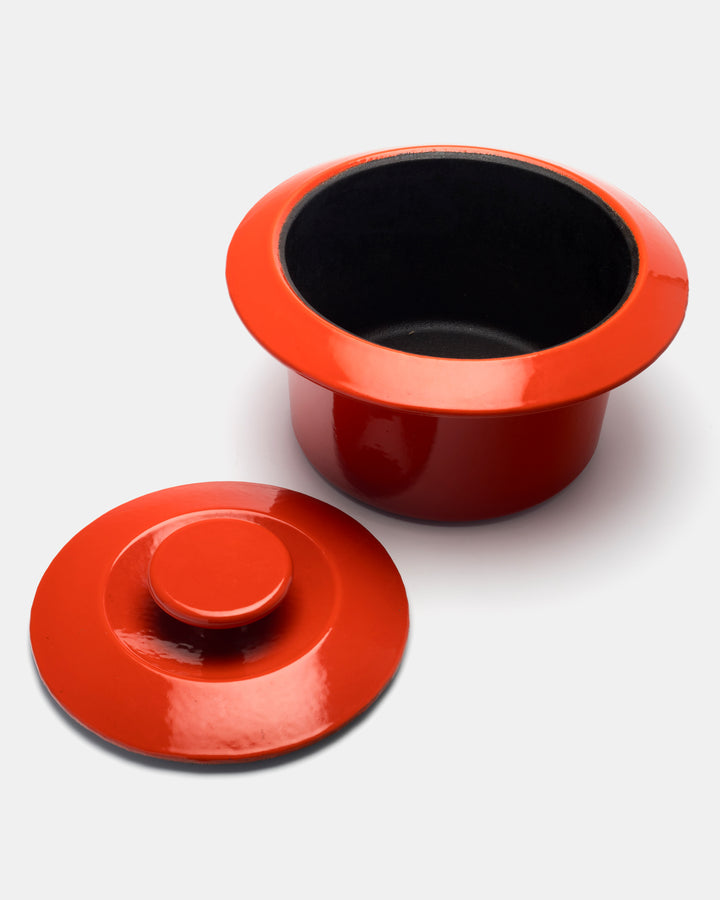 "FLYING SAUCER" CAST IRON POT(RED)