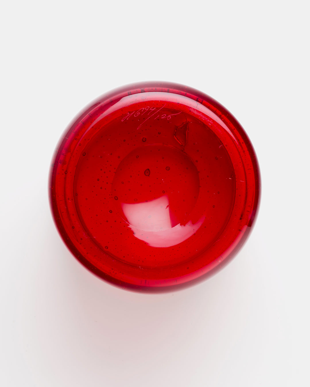 VASE(RED BUBBLED) H694