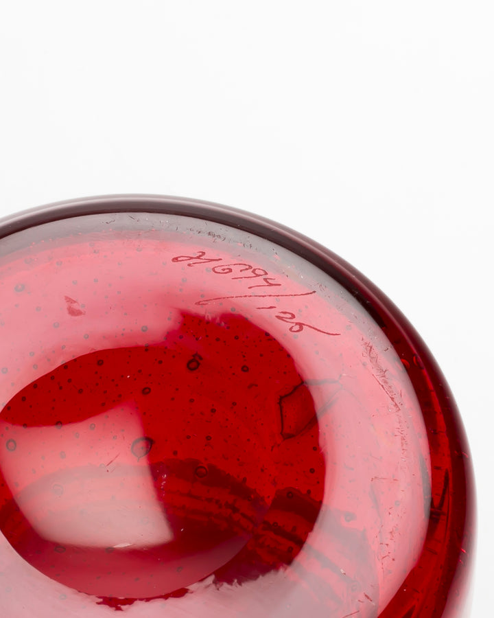 VASE(RED BUBBLED) H694