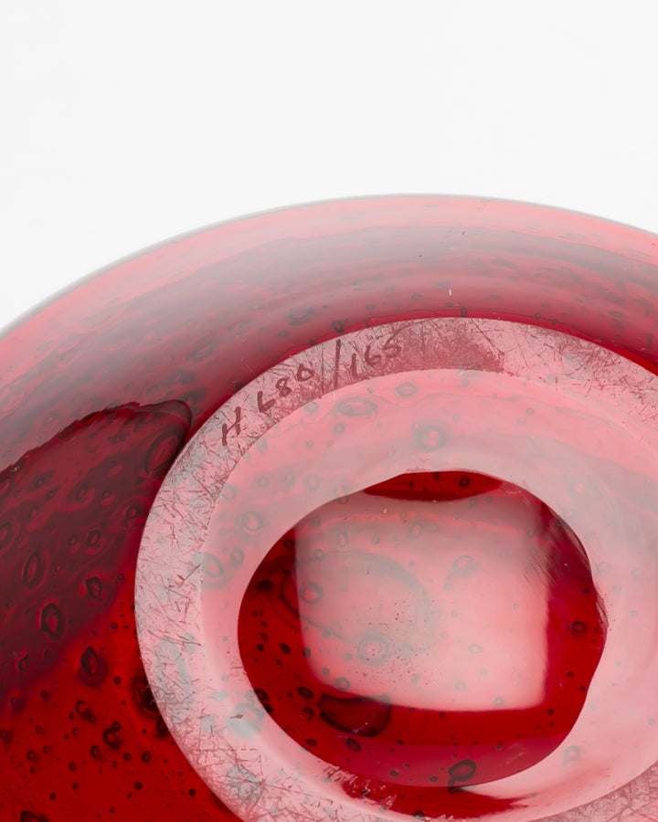 BOWL(RED BUBBLED) H680