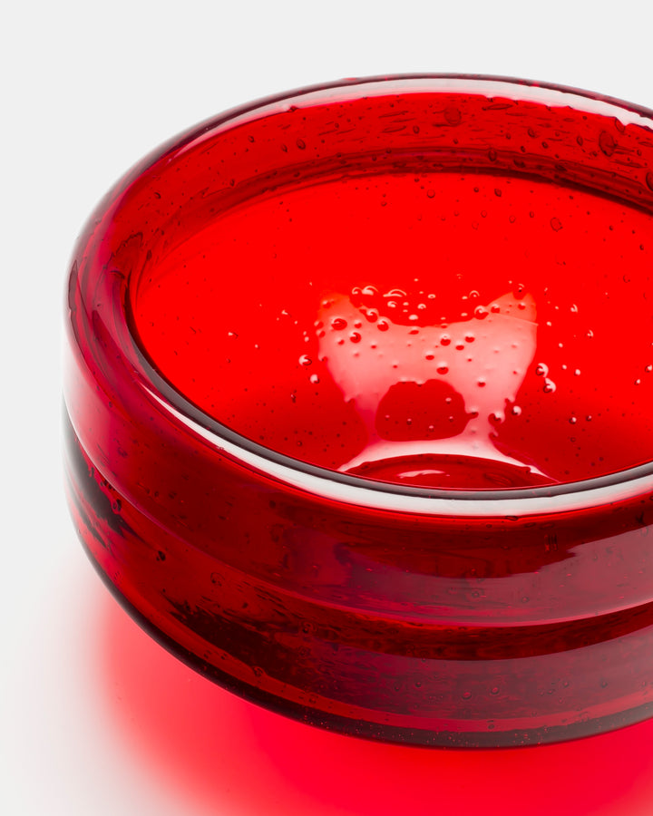 BOWL(RED BUBBLED) H680