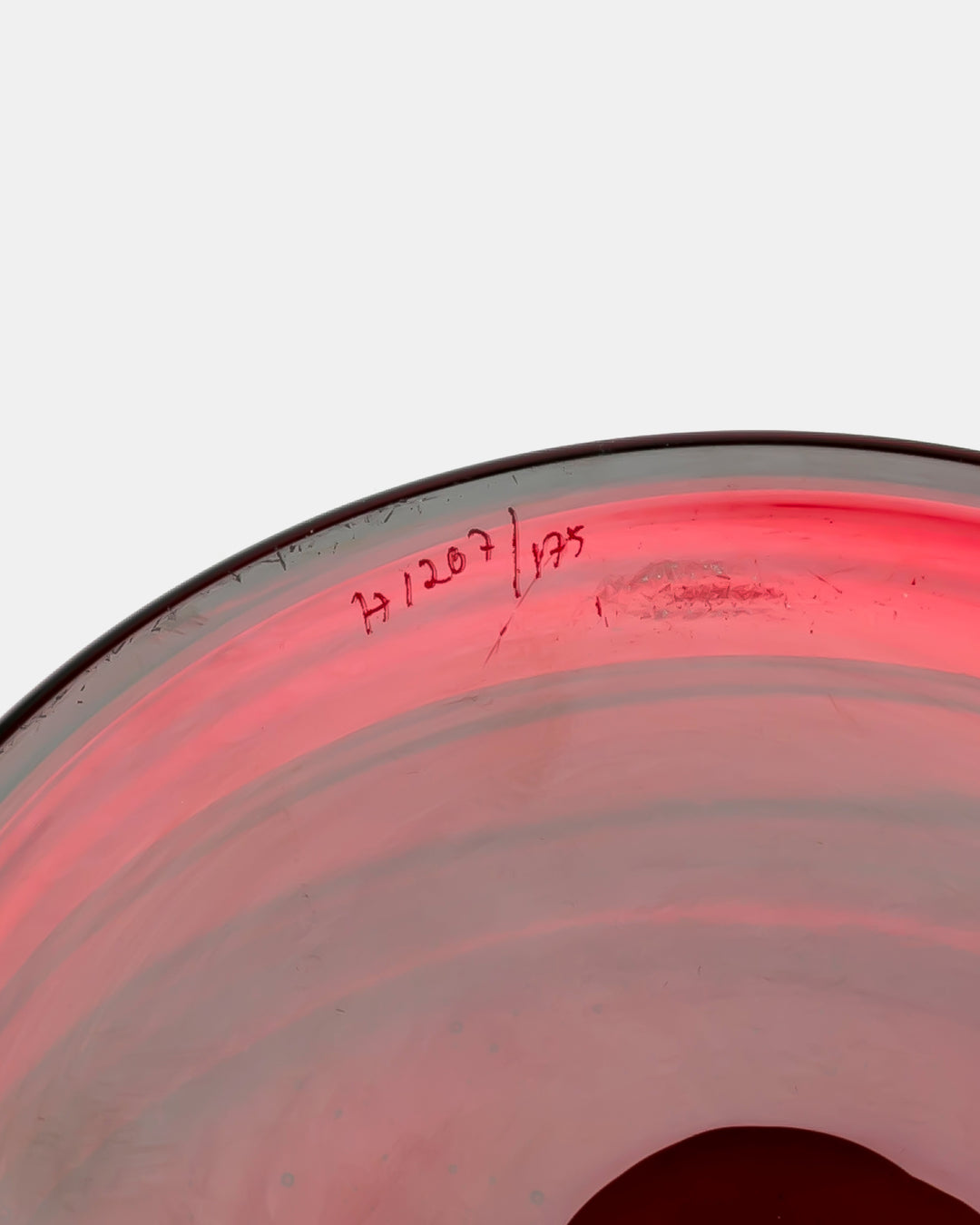 BOWL(RED BUBBLED) H1207