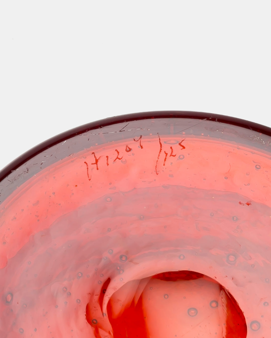 BOWL(RED BUBBLED) H1207