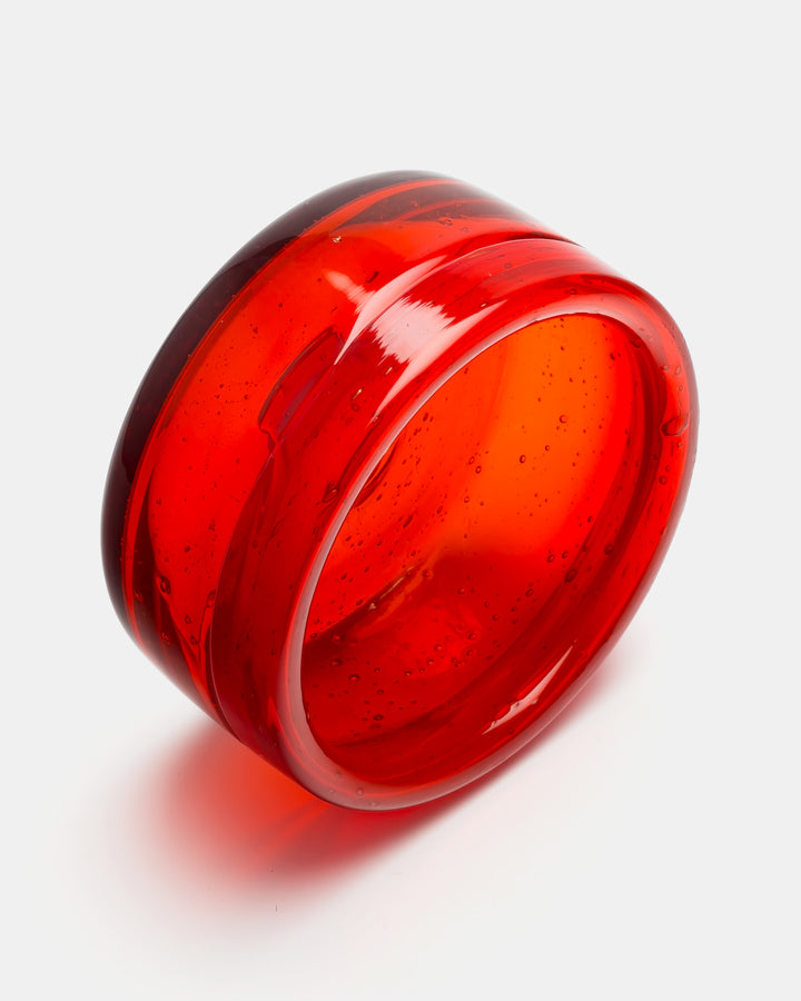 BOWL(RED BUBBLED) H1207