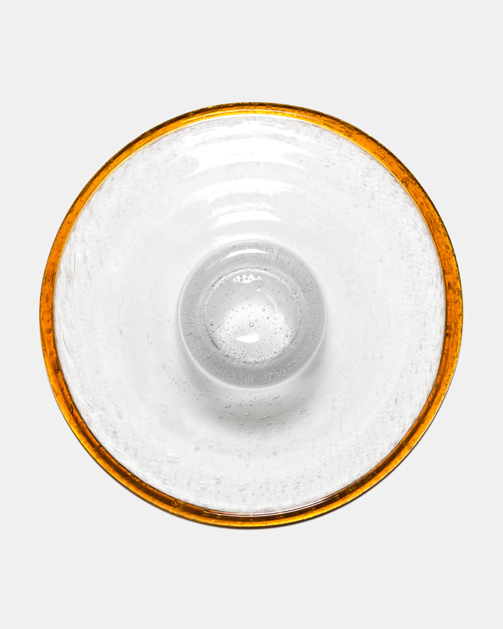 BOWL/CANDLESTICK(CLEAR X BROWN BUBBLED) H2169