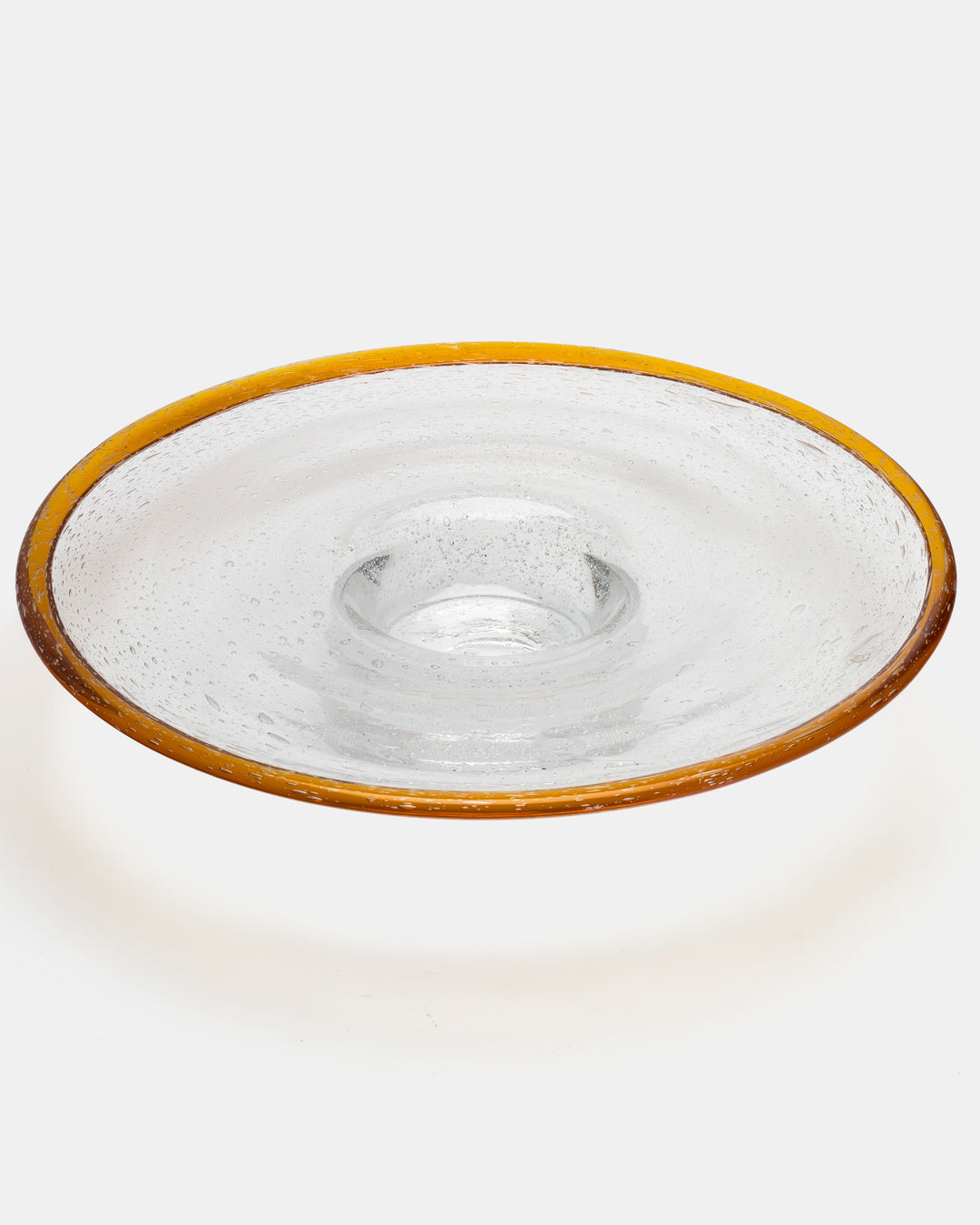 BOWL/CANDLESTICK(CLEAR X BROWN BUBBLED) H2169