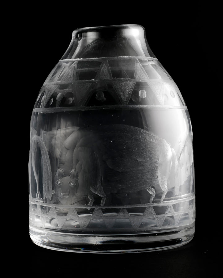 ENGRAVED VASE(CRYSTAL) H272