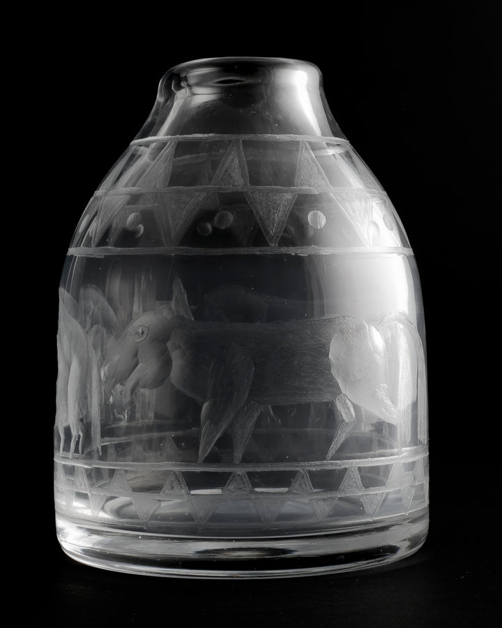 ENGRAVED VASE(CRYSTAL) H272