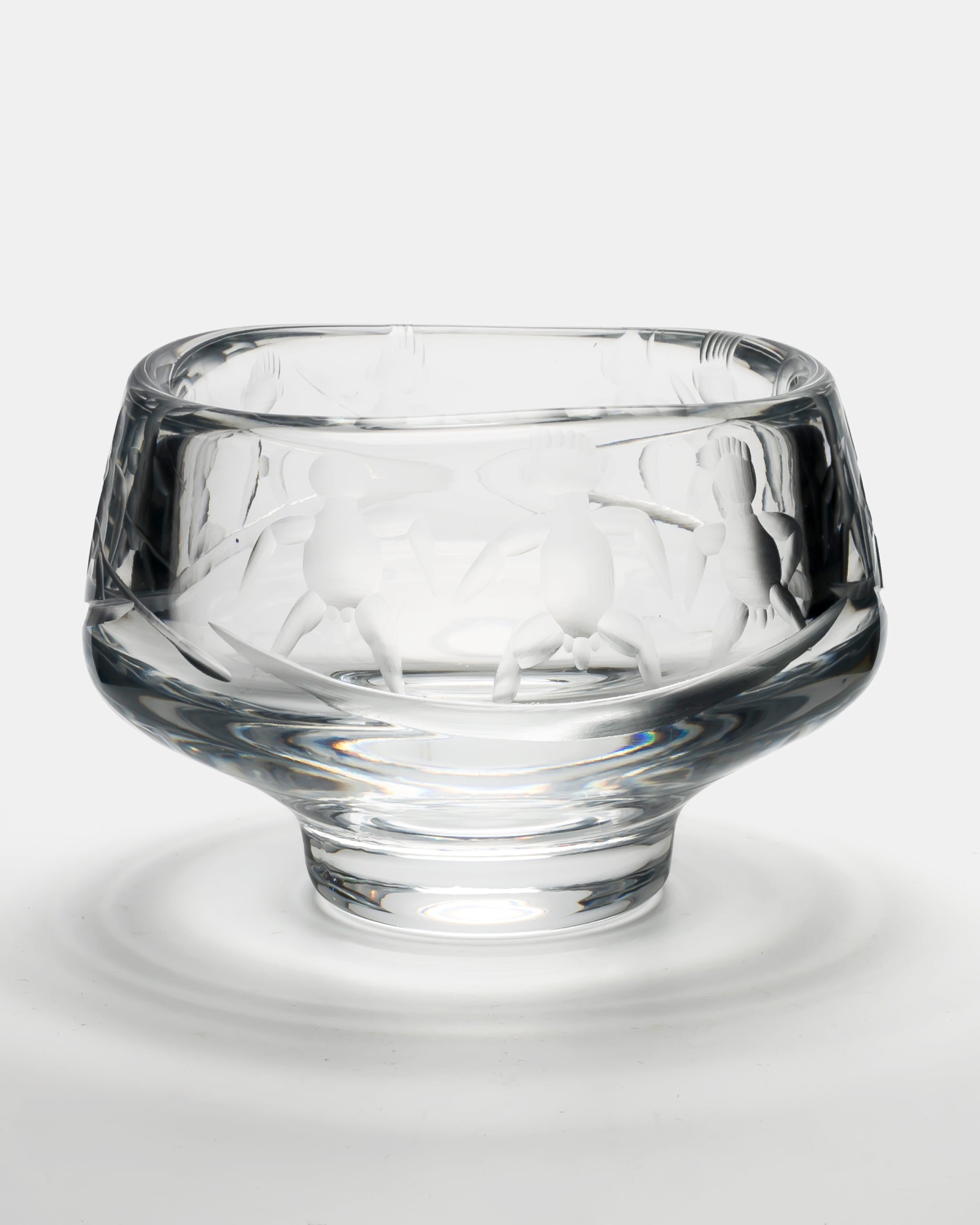 ERIK HÖGLUND | ENGRAVED BOWL(CRYSTAL) H122 | BODA – ELEPHANT