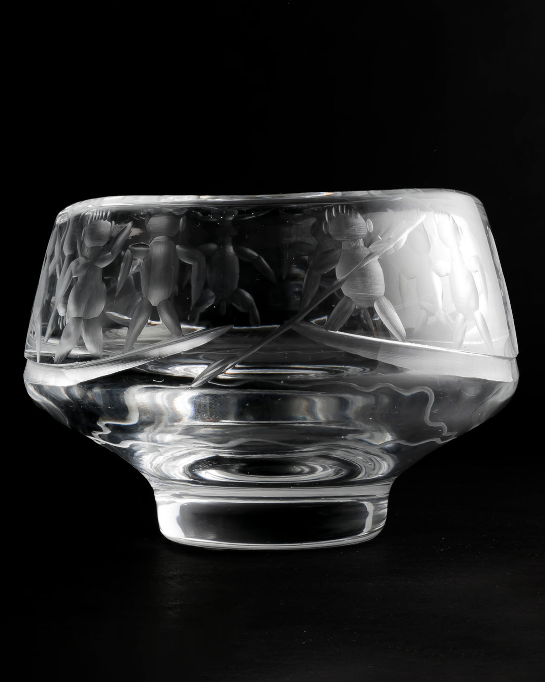 ENGRAVED BOWL(CRYSTAL) H122