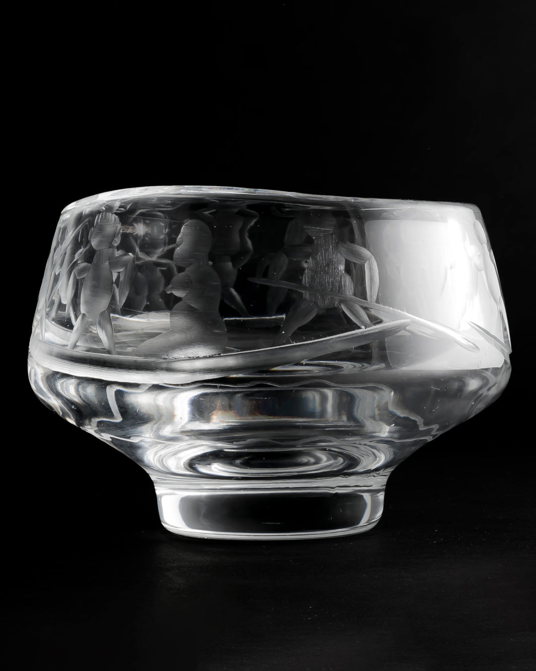ENGRAVED BOWL(CRYSTAL) H122