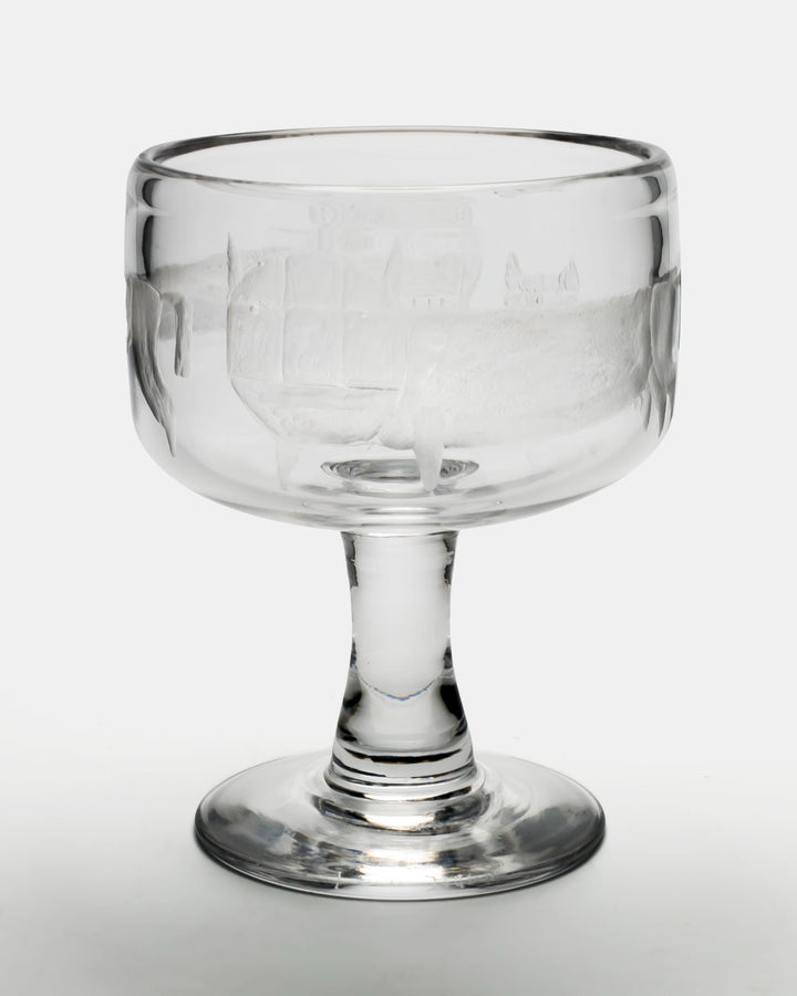 ENGRAVED BOWL ON FOOT(CRYSTAL) H852