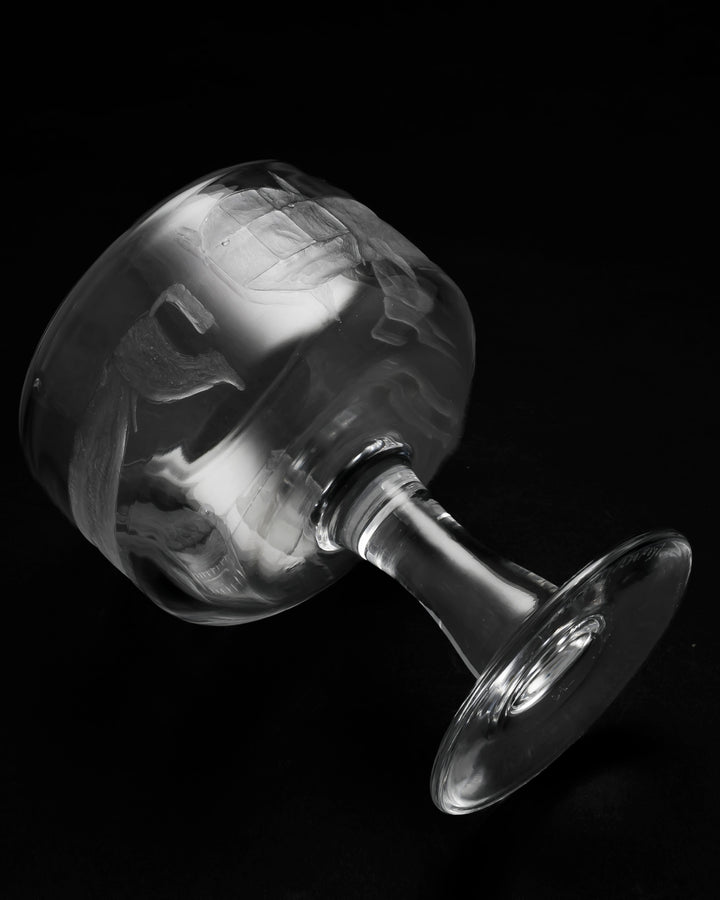 ENGRAVED BOWL ON FOOT(CRYSTAL) H852