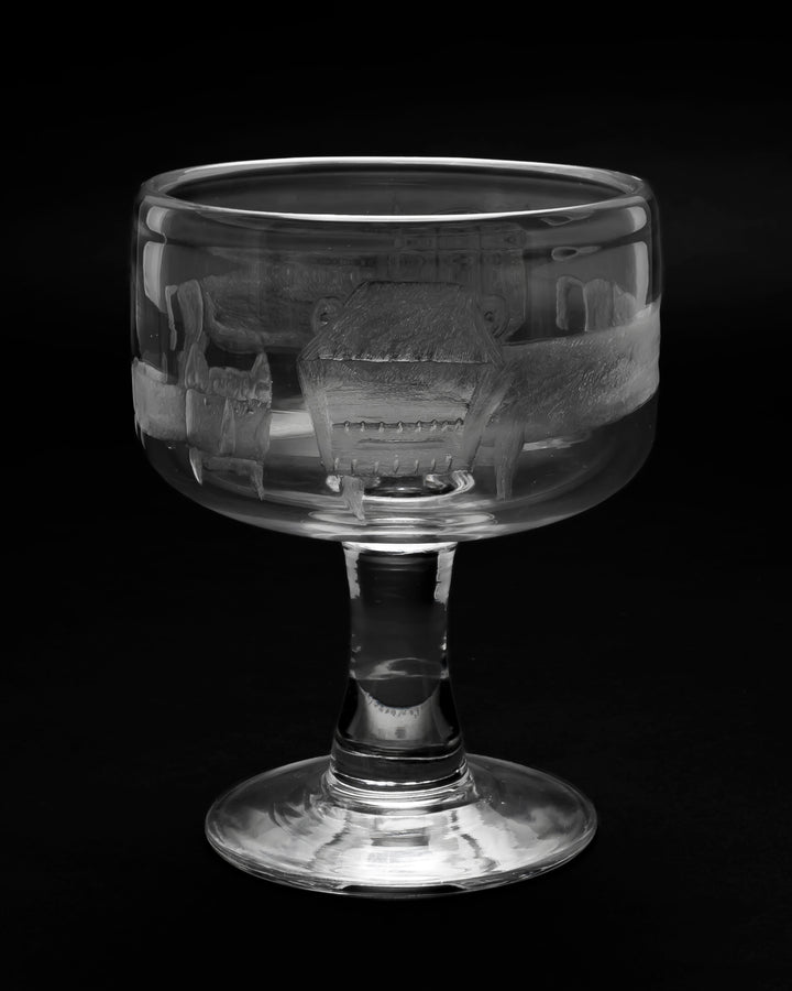 ENGRAVED BOWL ON FOOT(CRYSTAL) H852