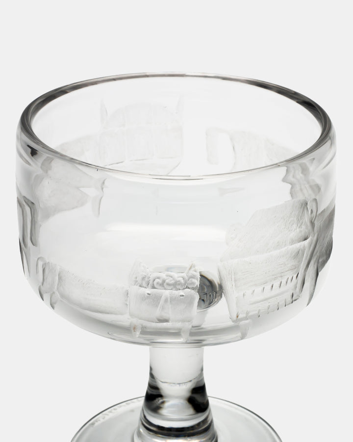 ENGRAVED BOWL ON FOOT(CRYSTAL) H852