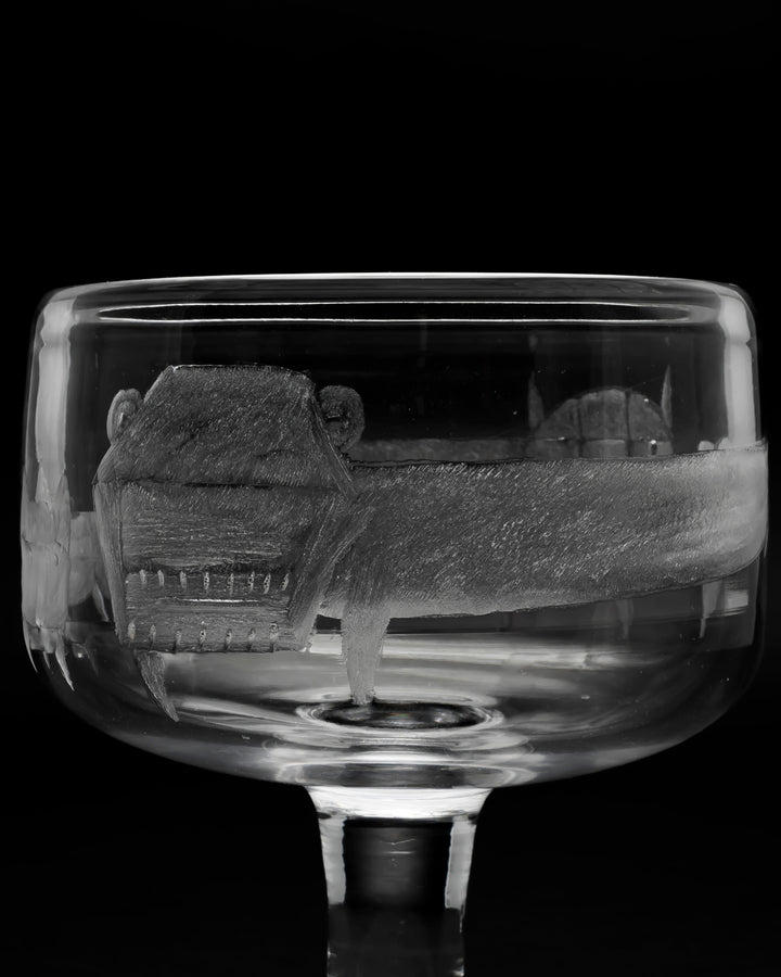 ENGRAVED BOWL ON FOOT(CRYSTAL) H852