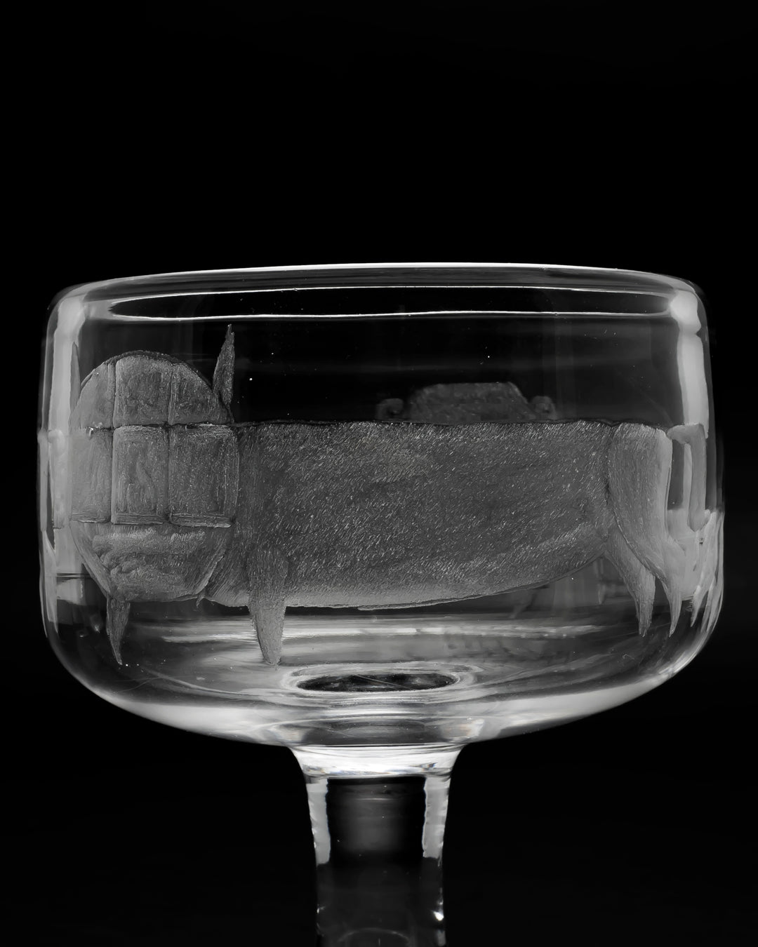 ENGRAVED BOWL ON FOOT(CRYSTAL) H852