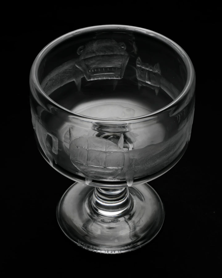 ENGRAVED BOWL ON FOOT(CRYSTAL) H852