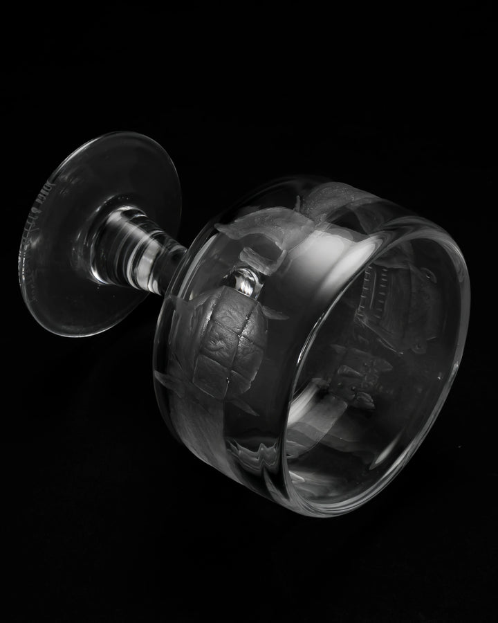 ENGRAVED BOWL ON FOOT(CRYSTAL) H852