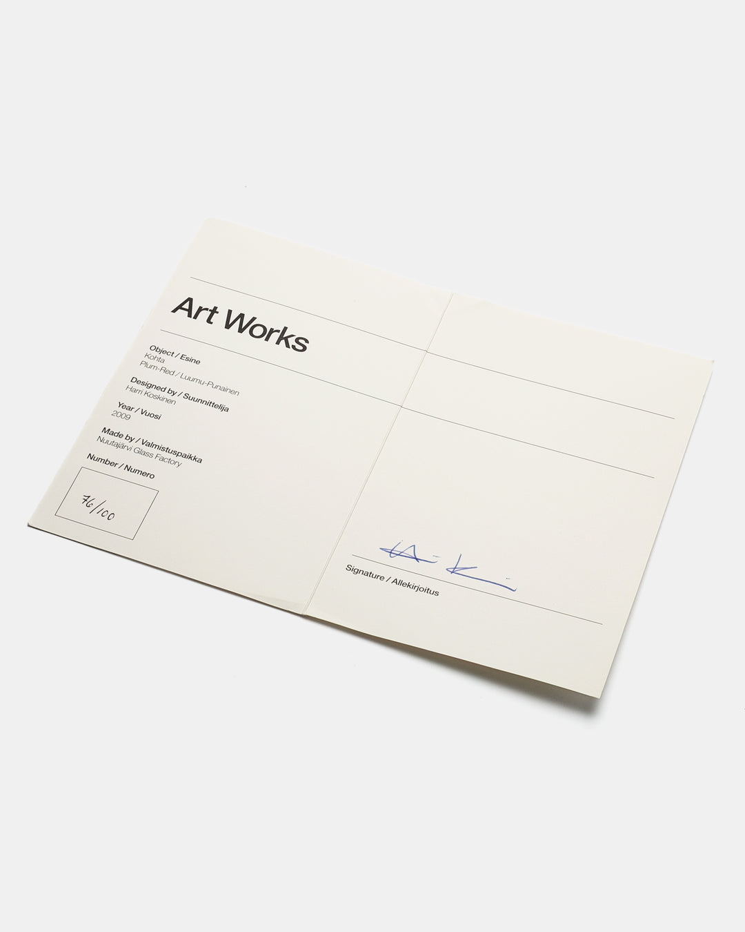 ART WORKS 2009 "KOHTA" PLUM/RED