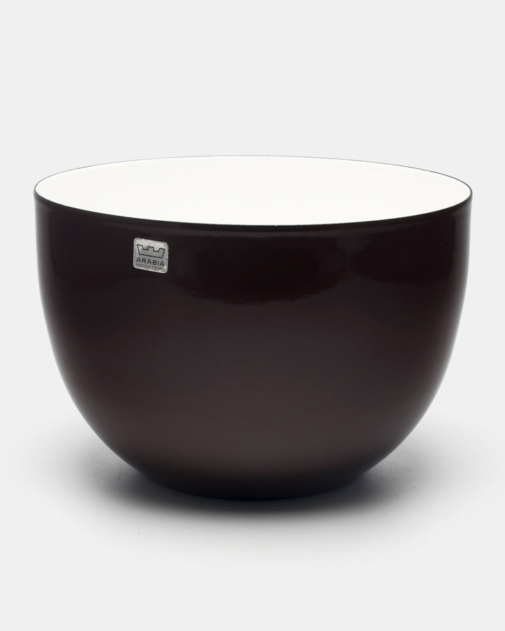 ENAMEL BOWL(BROWN/WHITE) 48/21
