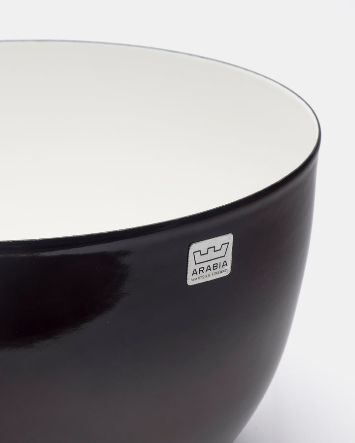 ENAMEL BOWL(BROWN/WHITE) 48/21