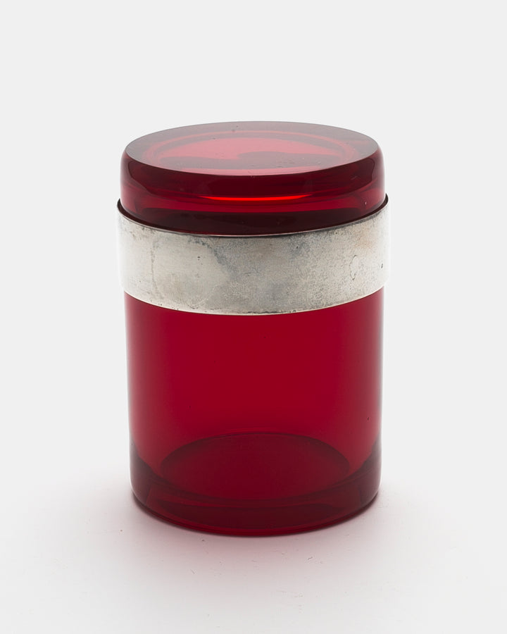 COVERD CYLINDRICAL JAR(RED) SH126