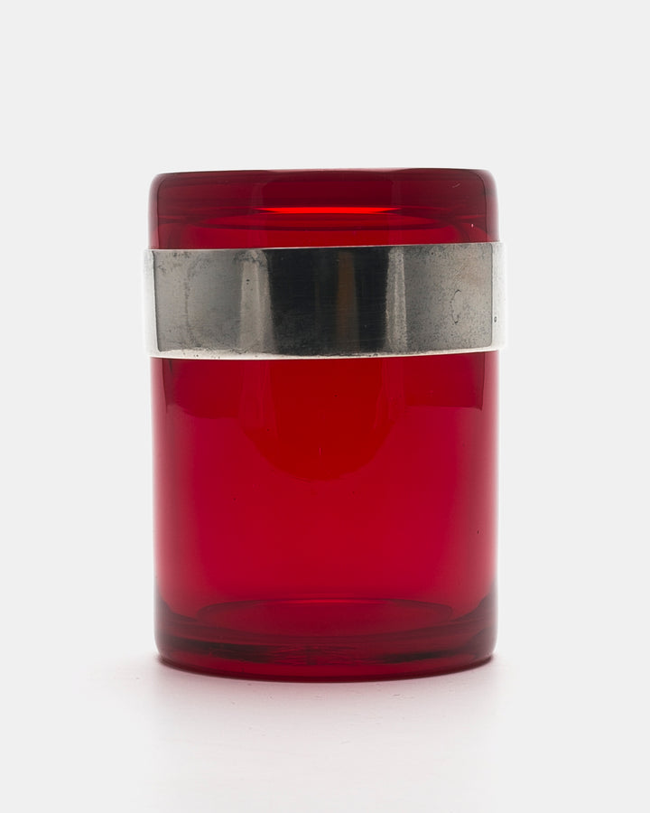 COVERD CYLINDRICAL JAR(RED) SH126