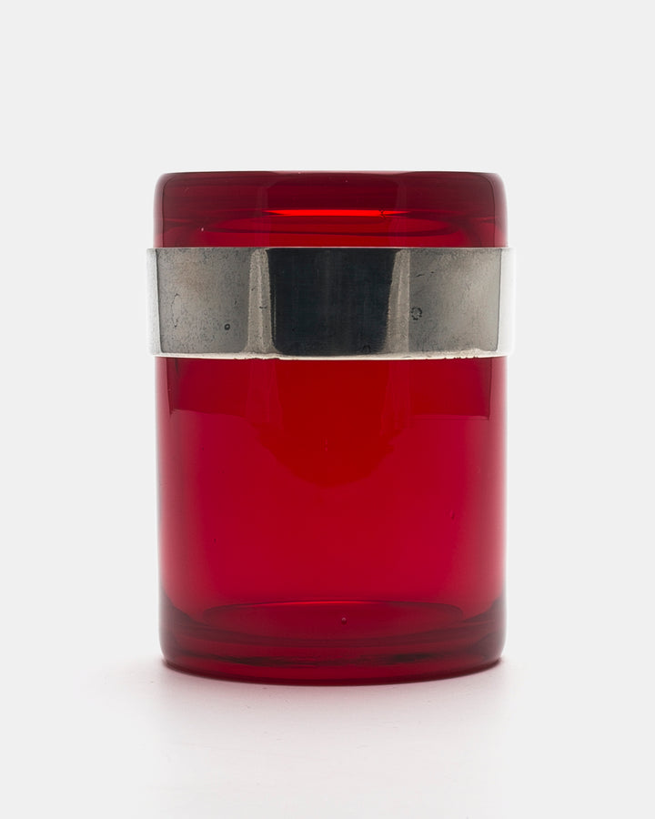 COVERD CYLINDRICAL JAR(RED) SH126