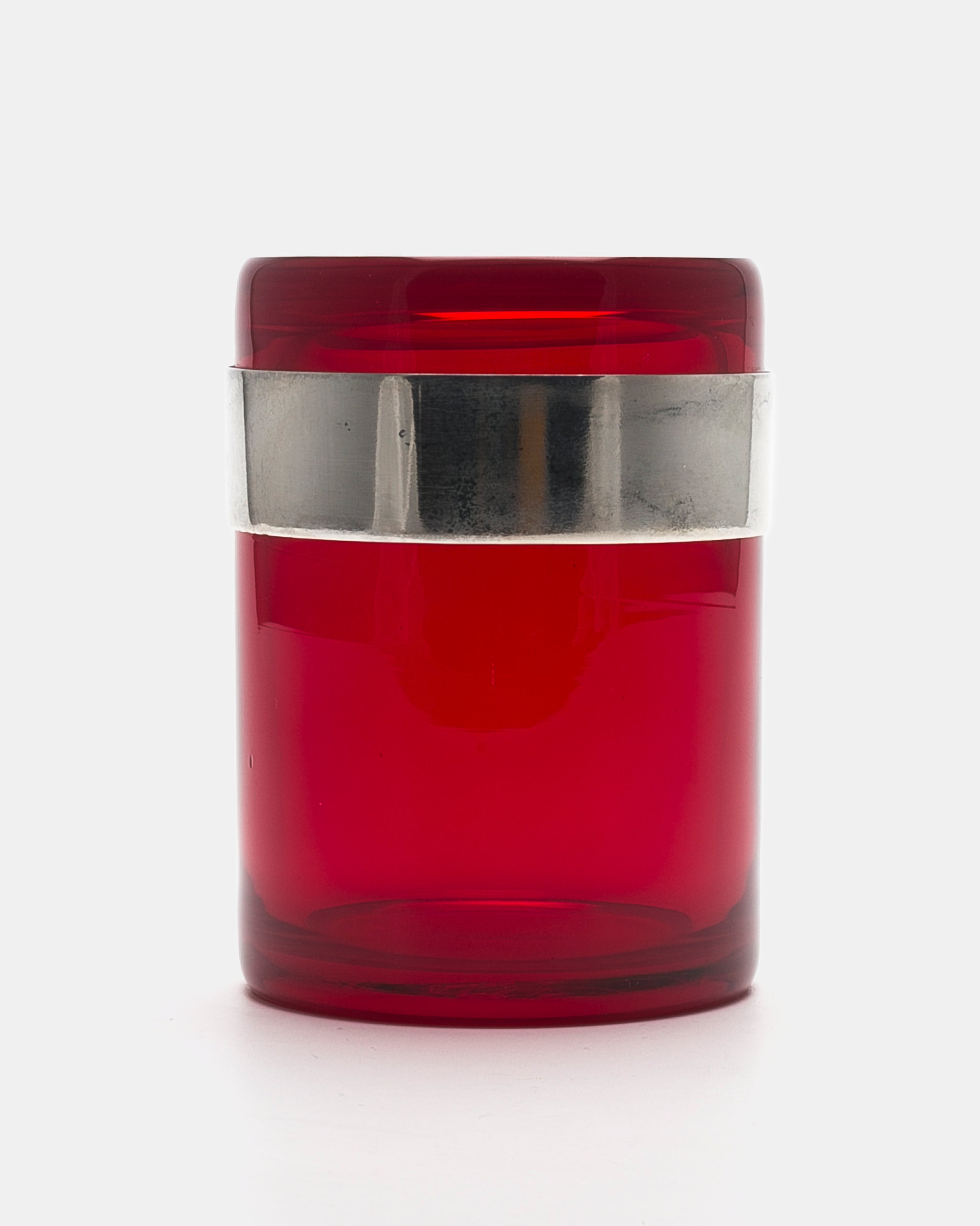 SAARA HOPEA | COVERD CYLINDRICAL JAR(RED) SH126 | NUUTAJÄRVI