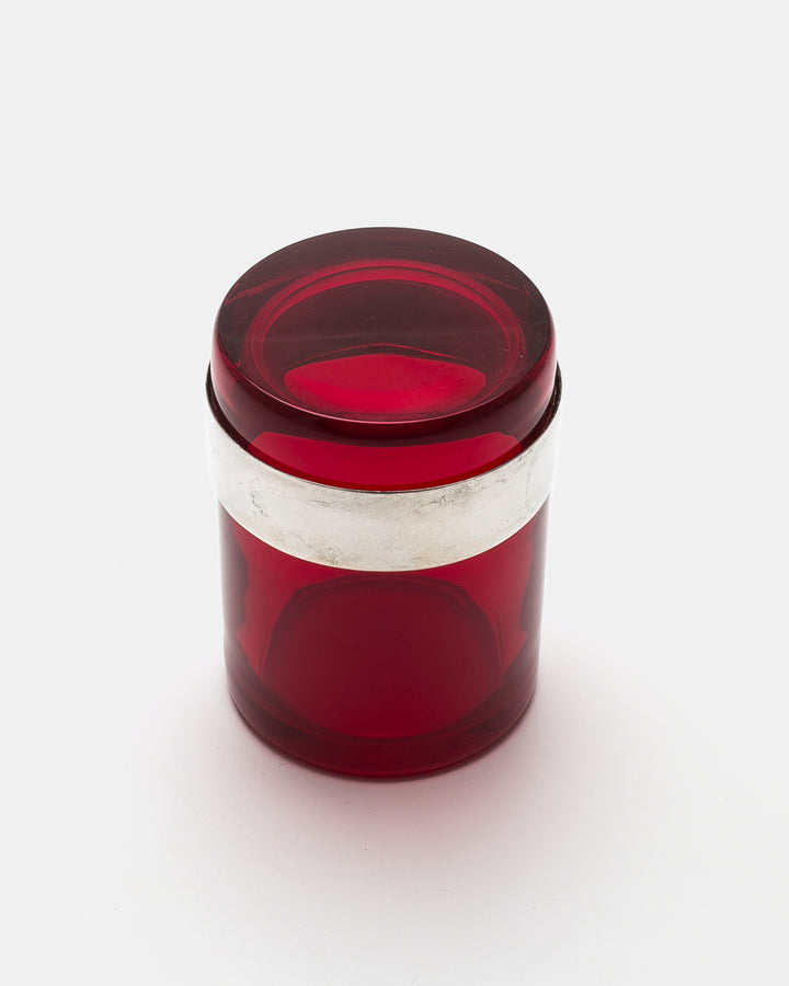 COVERD CYLINDRICAL JAR(RED) SH126
