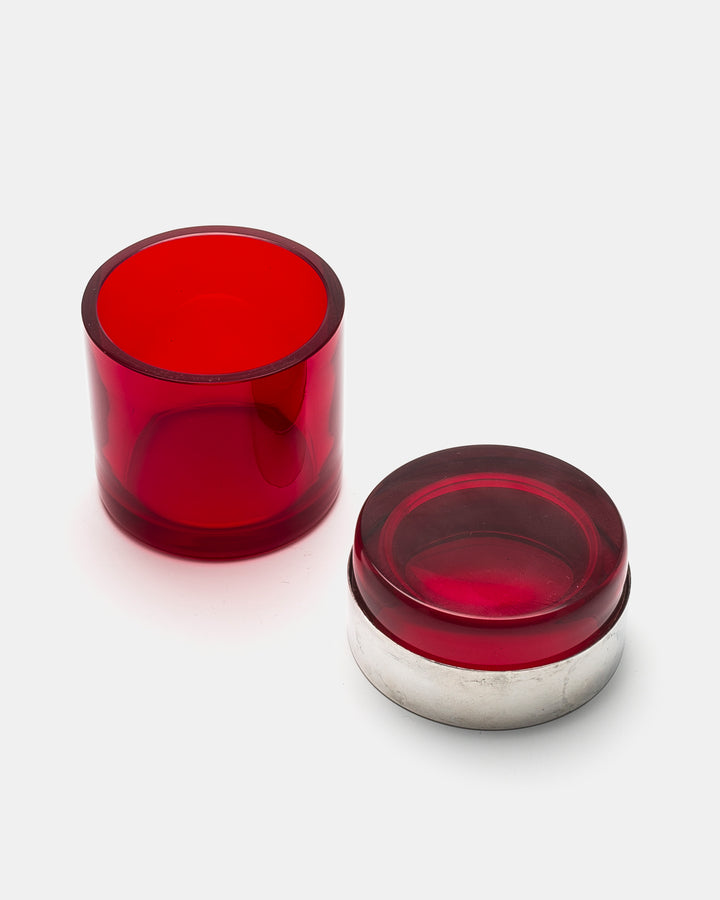 COVERD CYLINDRICAL JAR(RED) SH126